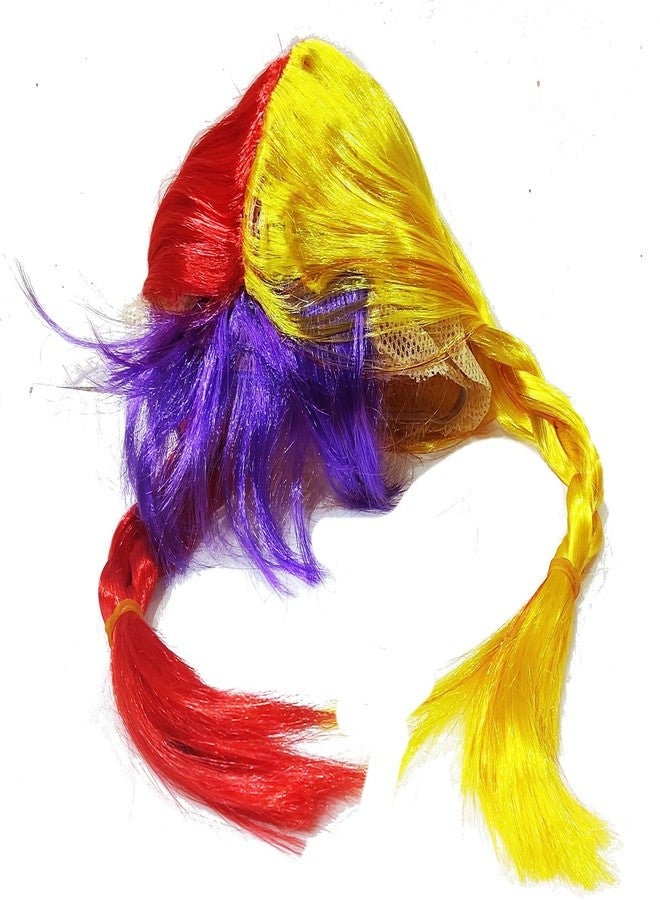 ARTBOX Coloured Braided Hair Wig for Ladies Teenagers and Kids Free Size, Best for Holi and Stage Drama Show - Image 1